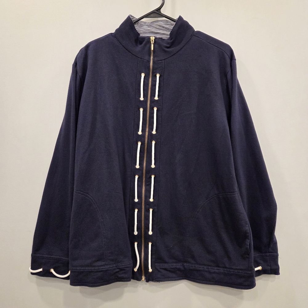 Needle & Threads Nautical Theme Zip Up Jacket Large